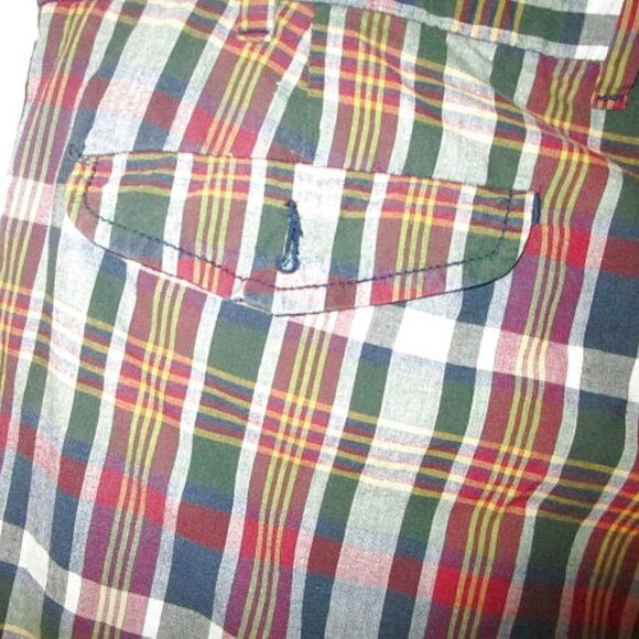 Polo RALPH LAUREN Indian MADRAS Cotton Size 36 SHORTS Red PLAID Chino CHECK Blue - Picture 8 of 10